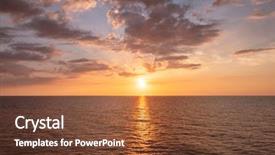  Presentation with ocean waves - Slide set consisting of simple water - vast ocean with moderate waves background and a tawny brown colored foreground