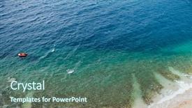  Presentation with simple green - Cool new presentation with simple wave green - aerial view of a beach backdrop and a  colored foreground