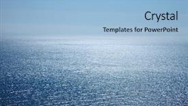  Presentation with simple green - Cool new slides with simple wave green - open water surface backdrop and a light blue colored foreground