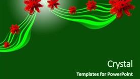  Presentation with floral spring frames - Audience pleasing theme consisting of simple wave green - spring floral design backdrop and a  colored foreground