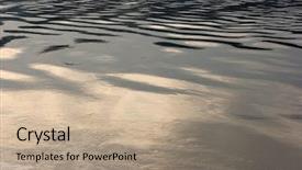  Presentation with illustration of cool water wave - Colorful PPT theme enhanced with simple wave green - waving water surface backdrop and a  colored foreground