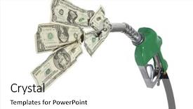 Presentation with cash - Colorful PPT layouts enhanced with simple white free - gas nozzle and hose backdrop and a white colored foreground
