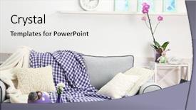  Presentation with living room - Theme having simple white purple - modern living room interior background and a  colored foreground