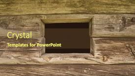  Presentation with log cabin - Presentation featuring simple-window-in-old-wooden background and a tawny brown colored foreground