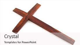  Presentation with simple - Colorful PPT layouts enhanced with simple wooden christian cross isolated backdrop and a white colored foreground