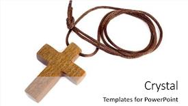  Presentation with christian easter - Audience pleasing slide deck consisting of simple wooden christian cross backdrop and a white colored foreground