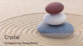  Presentation with zen - Audience pleasing slide set consisting of simplicity - three pebbles stacked backdrop and a soft green colored foreground