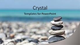  Presentation with balanced stones - Audience pleasing PPT theme consisting of simplicity - zen meditation background - balanced backdrop and a light blue colored foreground