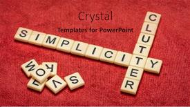  Presentation with clutter - Theme having simplicity-and-clutter-crossword background and a red colored foreground