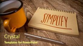  Presentation with tea cup - Theme consisting of simplify-reminder-pragmatic-declutter background and a tawny brown colored foreground