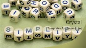  Presentation with letter - Slide set having simplify-reminder-pragmatic-declutter background and a mint green colored foreground