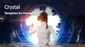  Presentation with entertainment - Audience pleasing PPT layouts consisting of simulation - most impressive entertainment technologies mixed backdrop and a wine colored foreground