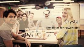  Presentation with virtual team meeting - PPT theme having simulation - multiethnic business team using virtual background and a  colored foreground