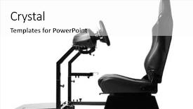  Presentation with cockpit - Theme consisting of simulation - racing simulator cockpit with seat background and a white colored foreground