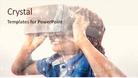  Presentation with virtual - PPT theme featuring simulation learning - illustration of virtual data background and a lemonade colored foreground