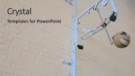  Presentation with volleyball - Amazing PPT layouts having simulator for training in volleyball backdrop and a light gray colored foreground