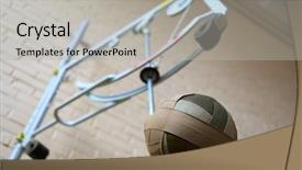  Presentation with volleyball - Amazing theme having simulator for training in volleyball backdrop and a light gray colored foreground