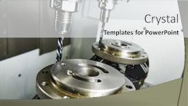  Presentation with cnc - Colorful slide deck enhanced with simultaneous-synchronous-metal-machining backdrop and a white colored foreground