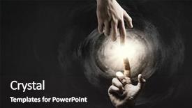  Presentation with human - Cool new presentation design with sin - close up of human hands backdrop and a dark gray colored foreground