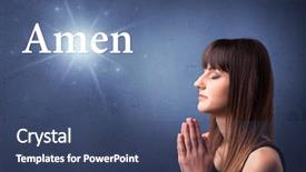  Presentation with black woman praying - PPT theme consisting of sin - young woman praying background and a ocean colored foreground