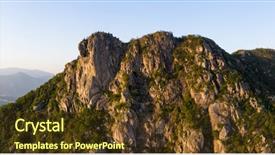  Presentation with lion - PPT theme consisting of sin city - lion rock mountain panoramic shot background and a tawny brown colored foreground