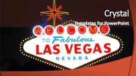  Presentation with las vegas sign - Slide deck enhanced with sin city - night time view background and a wine colored foreground