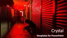  Presentation with wall street price - Presentation theme featuring sin city - sad woman crouched background and a wine colored foreground