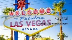  Presentation with las vegas sign - Cool new slide deck with sin city - welcome to fabulous las vegas backdrop and a light blue colored foreground