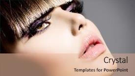  Presentation with haircut - Theme having sine - fringe fashion model girl background and a coral colored foreground