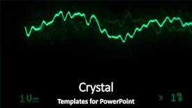  Presentation with blue music - Slides featuring sine wave - green blue oscilloscope waveform trace background and a black colored foreground