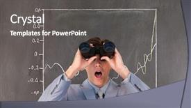  Presentation with wave - Slide deck having sine wave - surprised man looking through binoculars background and a dark gray colored foreground