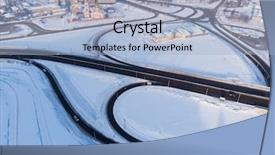  Presentation with driving road - Slide set consisting of sinematic - aerial shot of road background and a light blue colored foreground