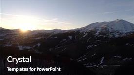  Presentation with snow mountain - Audience pleasing presentation theme consisting of sinematic - aerial view of winter landscape backdrop and a black colored foreground