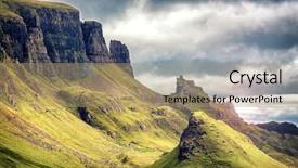  Presentation with scottish highlands - Presentation with sinematic - scenic view of quiraing mountains background and a coral colored foreground