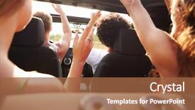  Presentation with sing - Beautiful presentation theme featuring sing dance - group of young friends dancing backdrop and a tawny brown colored foreground