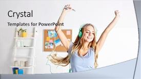  Presentation with sing - Audience pleasing presentation theme consisting of sing dance - people leisure and technology concept backdrop and a white colored foreground