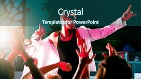  Presentation with sing - Presentation design enhanced with sing dance - rap or hip-hop musicians performing background and a ocean colored foreground