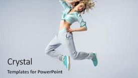  Presentation with music - Presentation design featuring sing dance - sporty lady listening background and a lemonade colored foreground