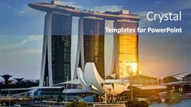  Presentation with reflecting - Presentation theme featuring singapore-2-april-2016-singapor background and a ocean colored foreground