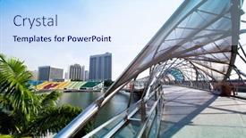  Presentation with financial center - Beautiful slide deck featuring singapore-apr-15-a-view backdrop and a sky blue colored foreground