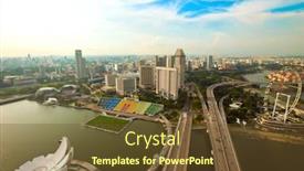  Presentation with financial center - Amazing presentation design having singapore-apr-15-a-view backdrop and a tawny brown colored foreground