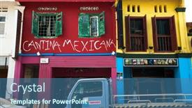  Presentation with percentage - Slide set consisting of singapore-apr-16-little-india background and a ocean colored foreground