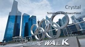  Presentation with 1970 - Presentation theme having singapore-april-14-olympic-rings background and a light blue colored foreground