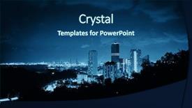  Presentation with singapore - Presentation enhanced with singapore architecture and urban cityscape night view background and a navy blue colored foreground