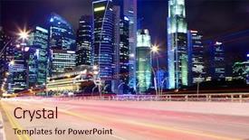  Presentation with traffic road - Audience pleasing slide set consisting of singapore at night with traffic backdrop and a lemonade colored foreground