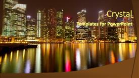  Presentation with singapore water - Amazing presentation theme having singapore-business-district backdrop and a tawny brown colored foreground