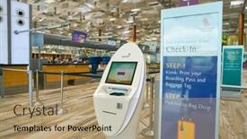  Presentation with changi airport - Beautiful PPT theme featuring singapore-circa-april-2019-self backdrop and a coral colored foreground