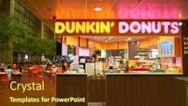  Presentation with changi airport - Presentation theme featuring singapore-circa-august-2016-dunkin background and a tawny brown colored foreground