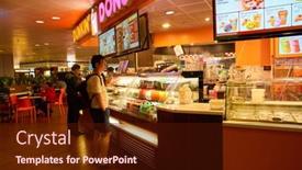  Presentation with changi airport - Colorful presentation enhanced with singapore-circa-august-2016-dunkin backdrop and a wine colored foreground