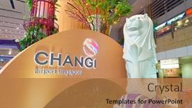  Presentation with changi airport - Beautiful PPT layouts featuring singapore-circa-august-2016-inside backdrop and a coral colored foreground